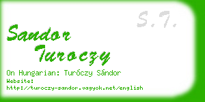 sandor turoczy business card